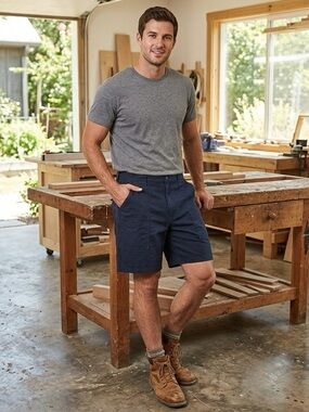 Magellan Outdoors men’s fishing short Size 40 Navy blue flat front pocket casual